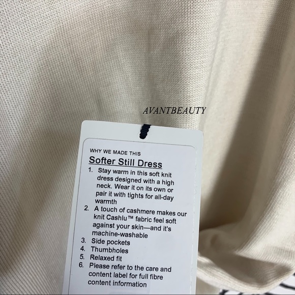 🔸 Lululemon softer still dress LTIV IVORY light - Picture 5 of 12